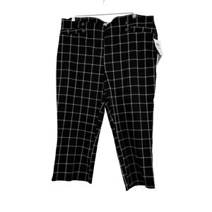 89th & Madison Capri Black/White Plaid Pants XL Work Office Preppy Academia Y2K